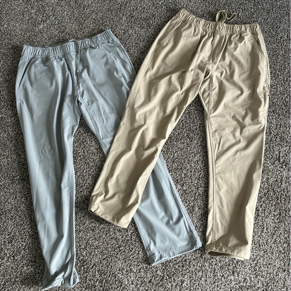 Men's Casual Pants - Blue and Tan